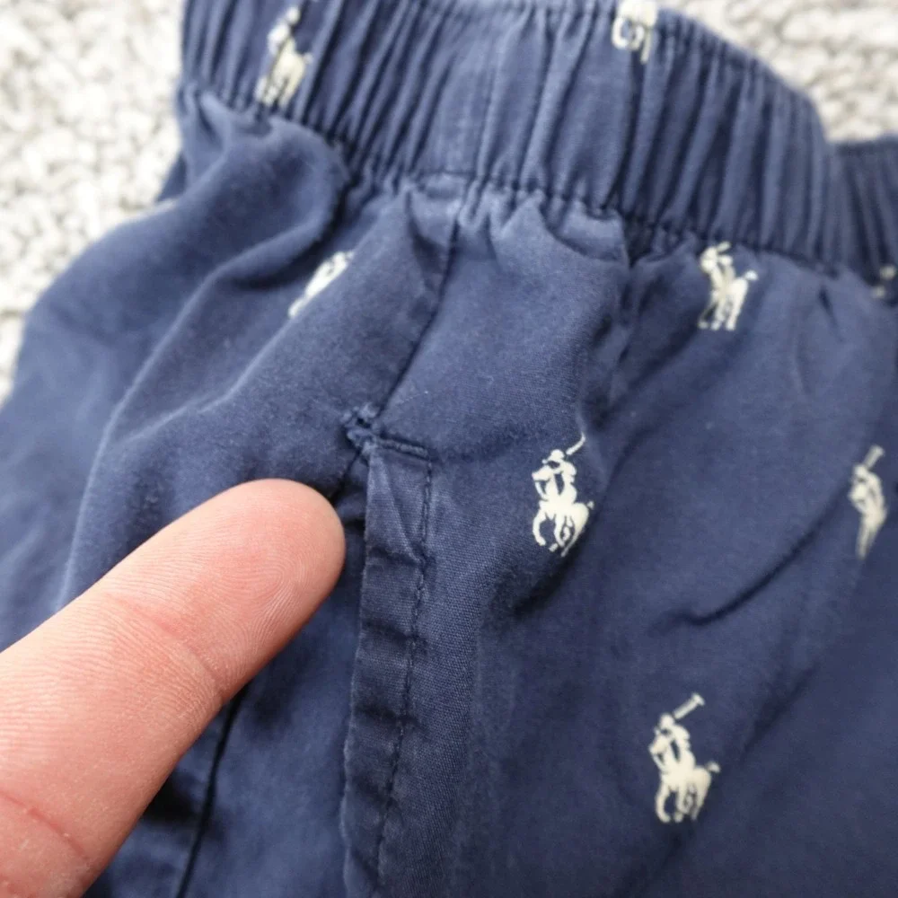 VTG Polo Ralph‎ Lauren Pant Mens XL Blue Pony Pull On Sleepwear Pajama Bottoms
